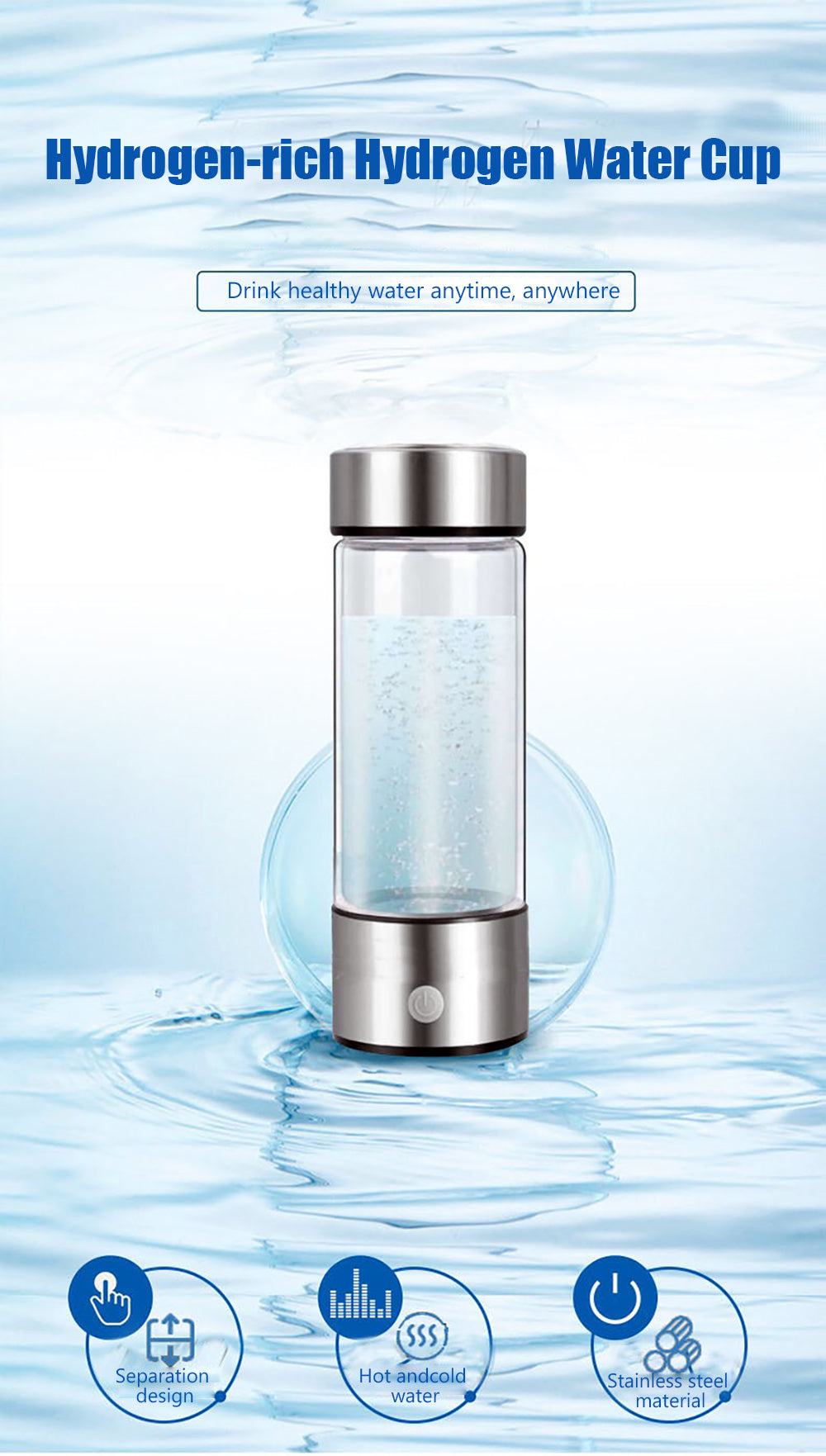 HydroPure - Portable Hydrogen Water Bottle Generator - Areei